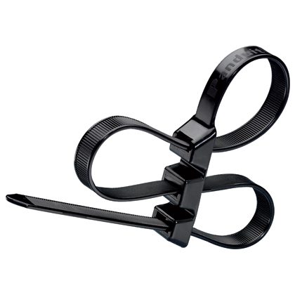 Panduit Pan-Ty Triple Loop Cable Tie; Black; Nylon 6.6 - Weather Resistant; Extra-Heavy; 20" Length; 5" - Triple Loop Bundle Diameter; 100 ct.